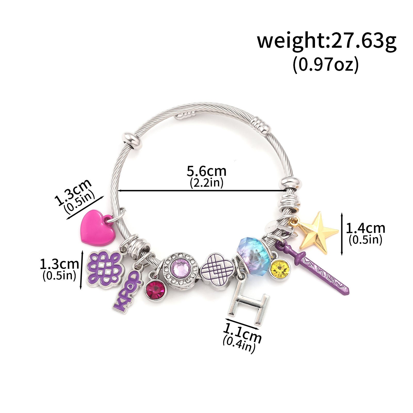 Cartoon Anime K-POP Demon Slayer Girl Pendant DIY Bracelet - Neon North Clothing