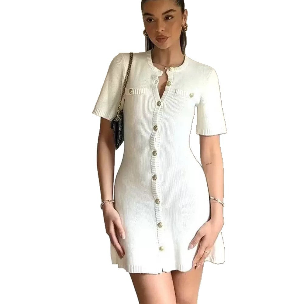 Chic Dress for Women with Metal Buckle - Neon North Clothing