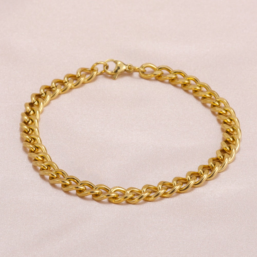 Cuban Electroplated Titanium Steel Thick Chain  Bracelet - Neon North Clothing