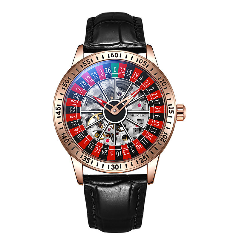 MUKUO Wooden Wide Gamble Plate Men's Fully Automatic Mechanical Watch - Neon North Clothing