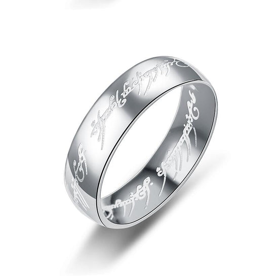 The Lord of One Ring Black Silver Gold Titanium Stainless Steel Ring - Neon North Clothing