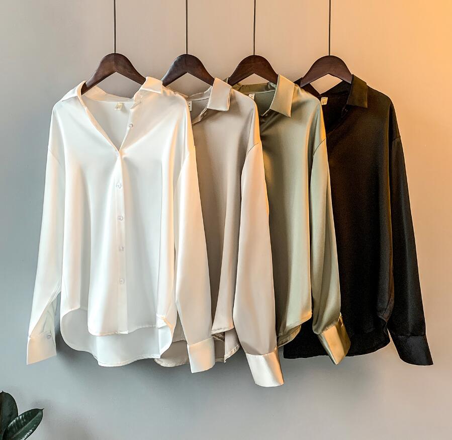 Vintage Shirts Female Buttons Loose Oversized Retro Blouses Tops - Neon North Clothing