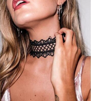 Retro Court Gothic  Multi-Layer Crystal Lace Necklace Choker Clavicle Chain - Neon North Clothing