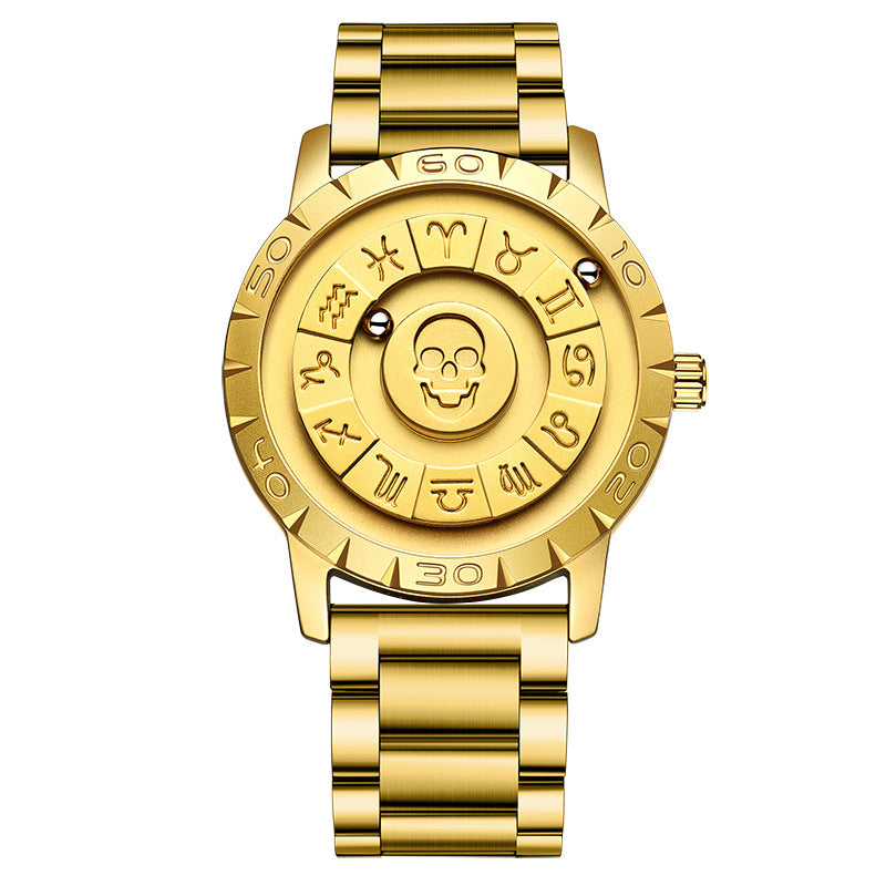 FOXBOX Skull Head  Magnetic Levitation Multi-Functional Waterproof Quartz Watch - Neon North Clothing