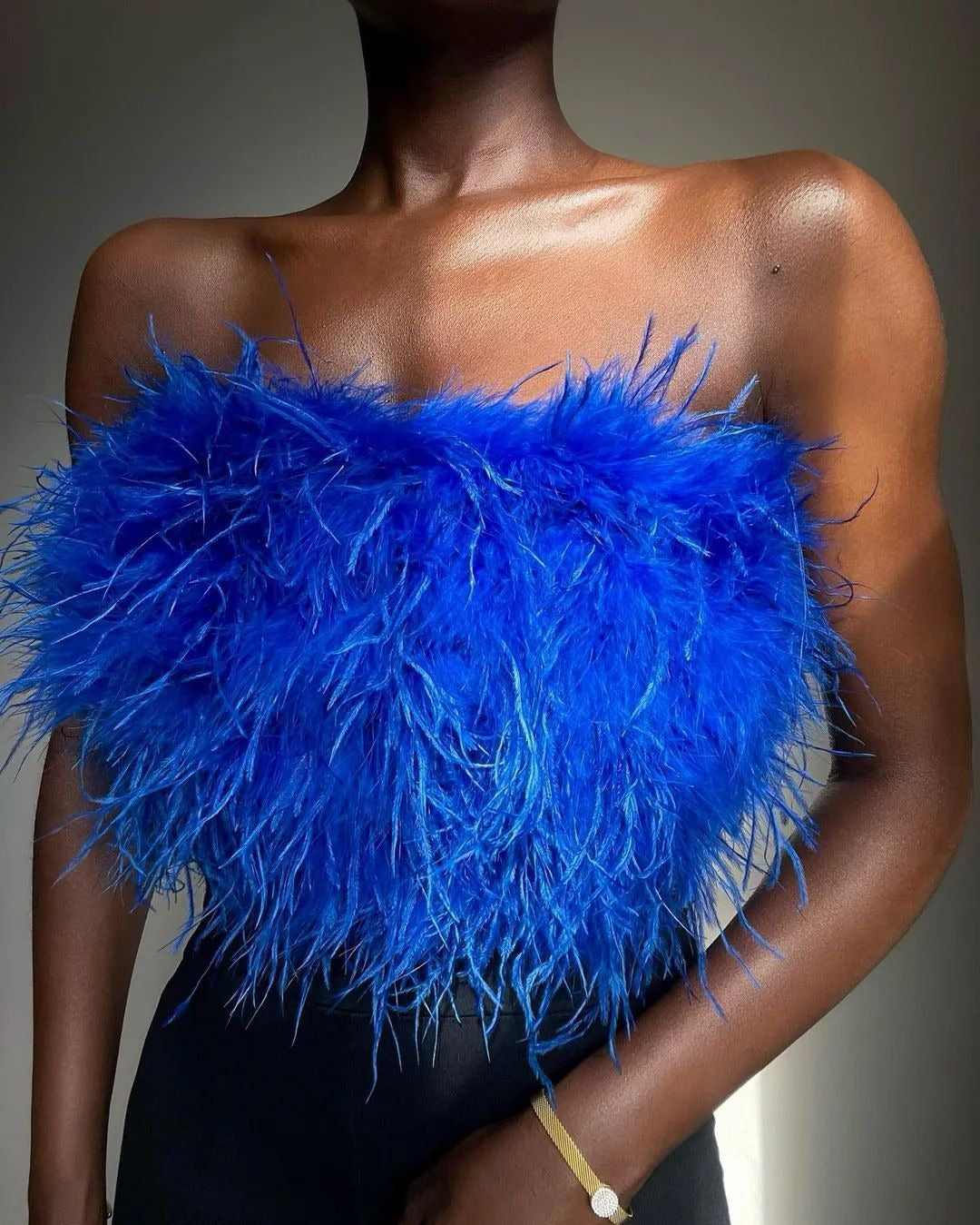 Fluffy Multi-Color Wool Bra Top - Neon North Clothing