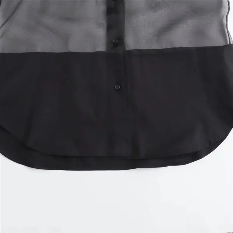 Women Collared Long Sleeve Blouse - Neon North Clothing