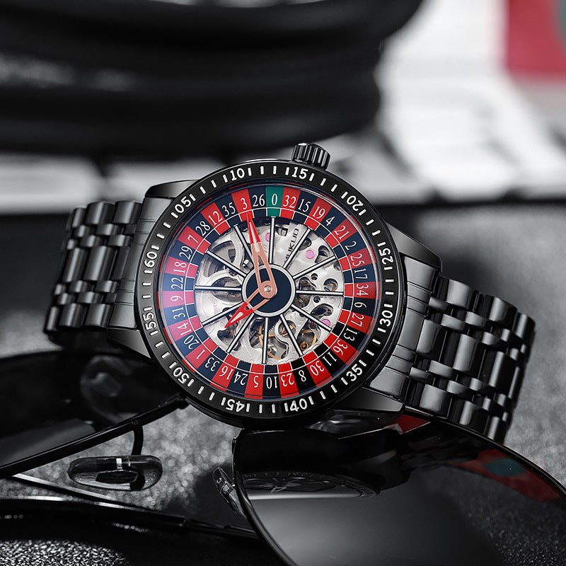 MUKUO Wooden Wide Gamble Plate Men's Fully Automatic Mechanical Watch - Neon North Clothing