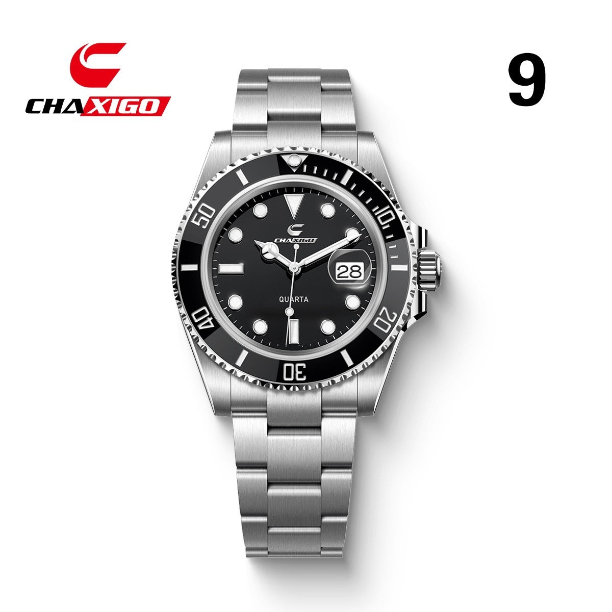 CHAXIGO Swiss Submariner Style Waterproof Versatile Alloy Quartz Watch - Neon North Clothing