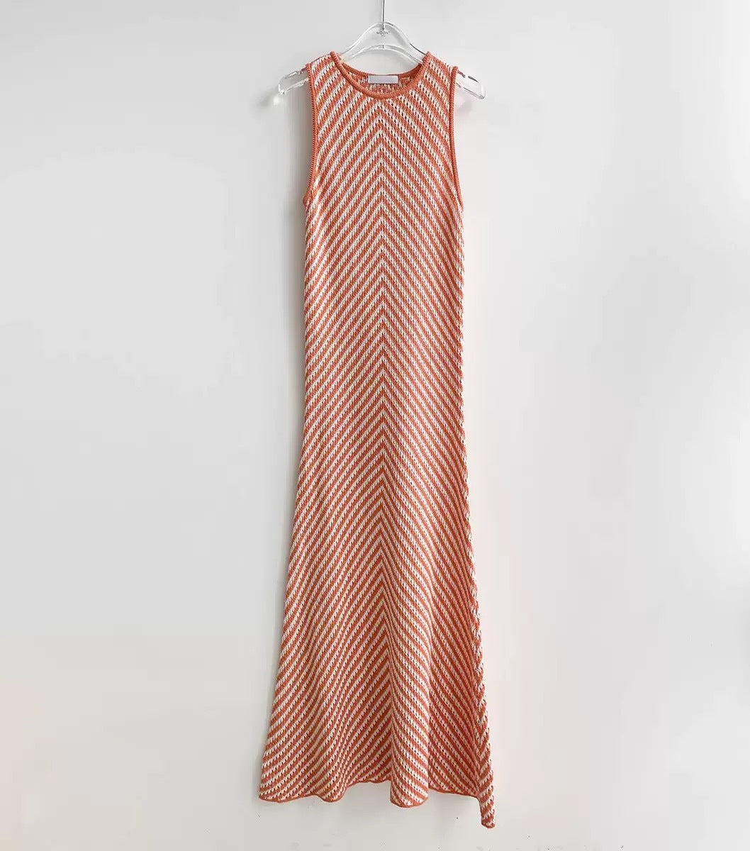 Chic High-End Round Neck Sleeveless Dress - Neon North Clothing