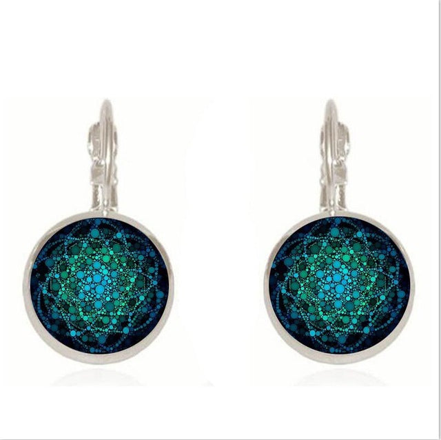 Flower of Life Glass Dome Sacred Geometry  Necklace - Neon North Clothing