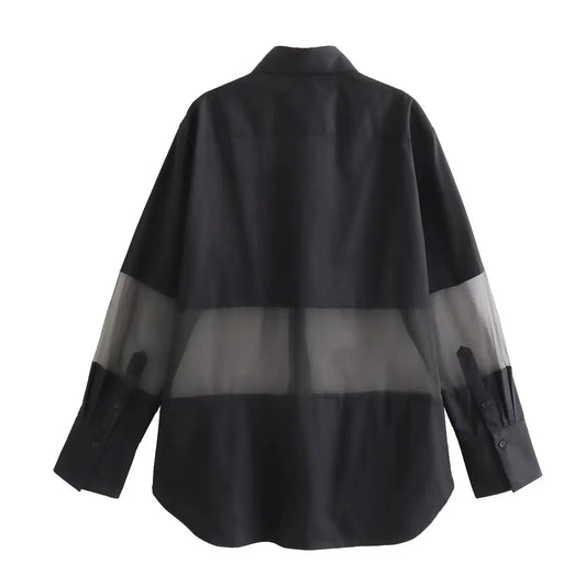 Women Collared Long Sleeve Blouse - Neon North Clothing
