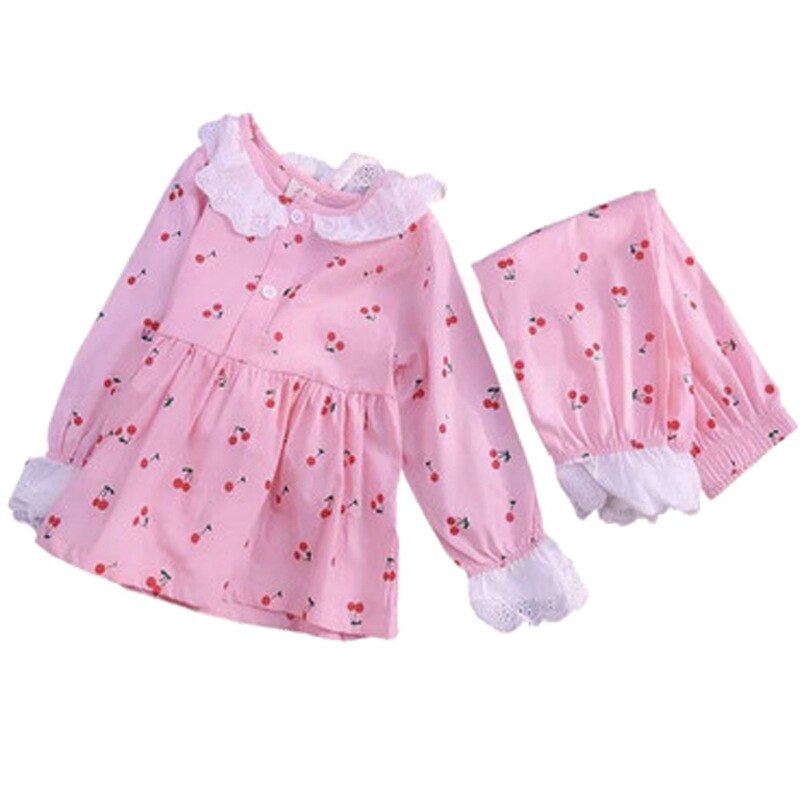 2 - 7 Years Girls Flower Lace Nightwear Dress in Cotton - Neon North Clothing