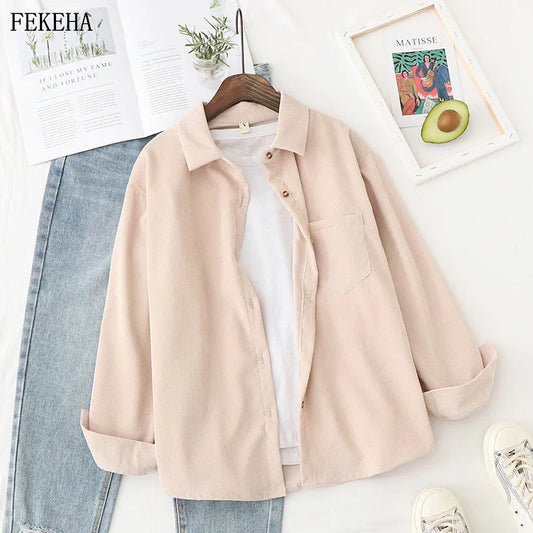 Women  Loose Boyfriend Style Shirt - Neon North Clothing
