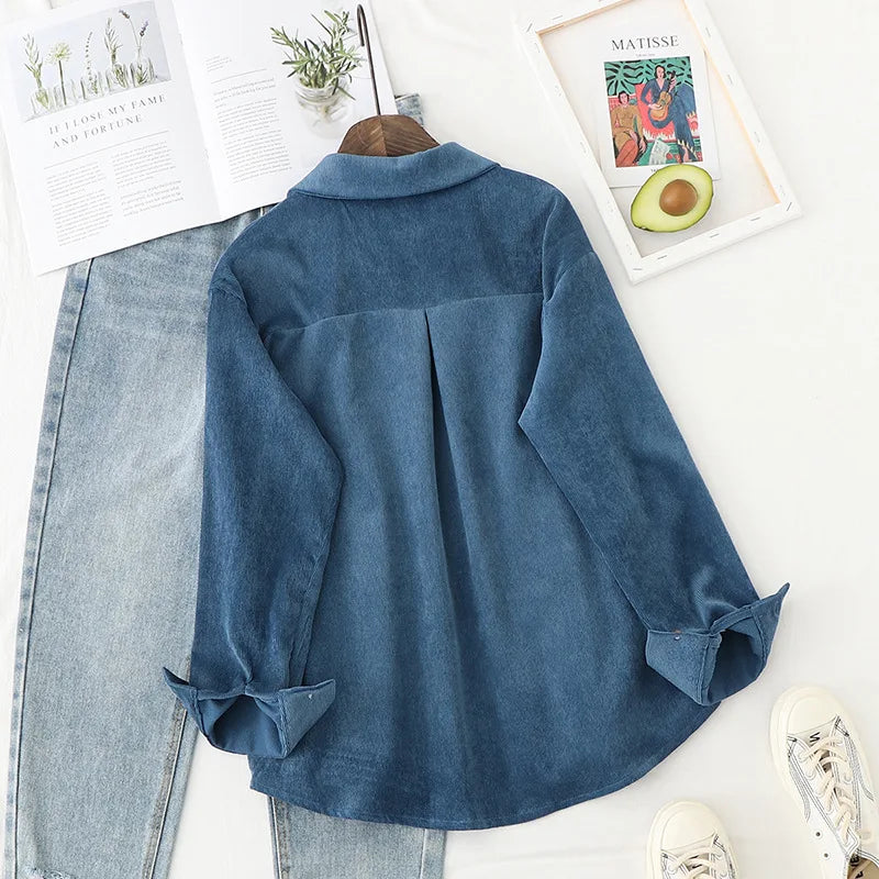 Women  Loose Boyfriend Style Shirt - Neon North Clothing