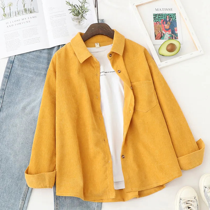Women  Loose Boyfriend Style Shirt - Neon North Clothing