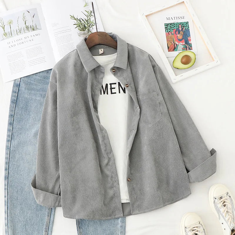 Women  Loose Boyfriend Style Shirt - Neon North Clothing