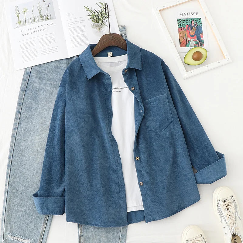 Women  Loose Boyfriend Style Shirt - Neon North Clothing