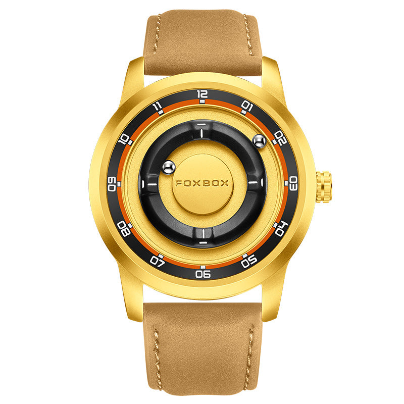 LIGE Roman Numeral Men's Multi-Function Quartz Watch with Leather Strap - Neon North Clothing