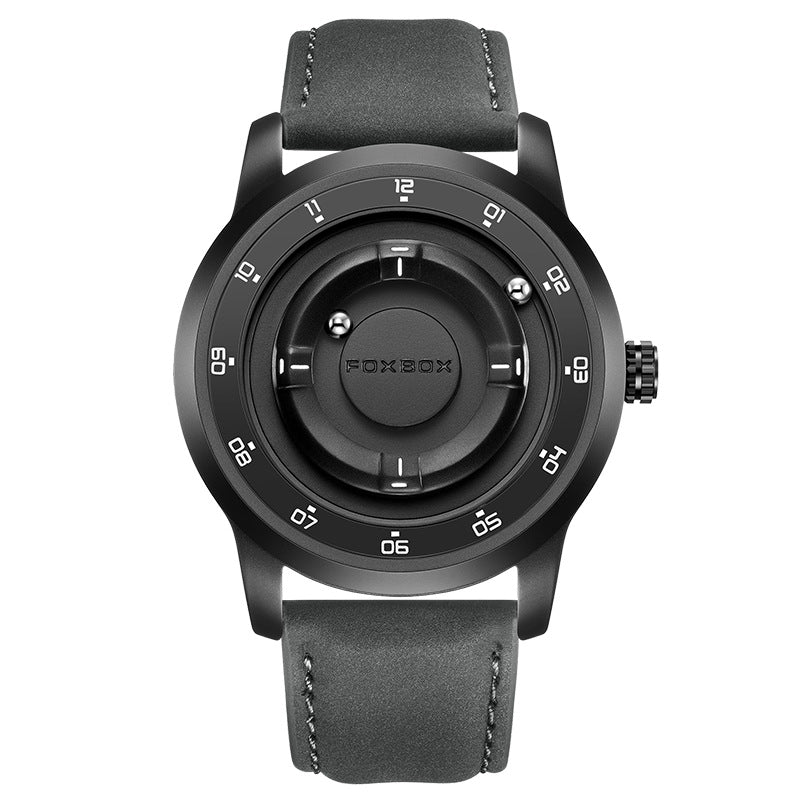 LIGE Roman Numeral Men's Multi-Function Quartz Watch with Leather Strap - Neon North Clothing