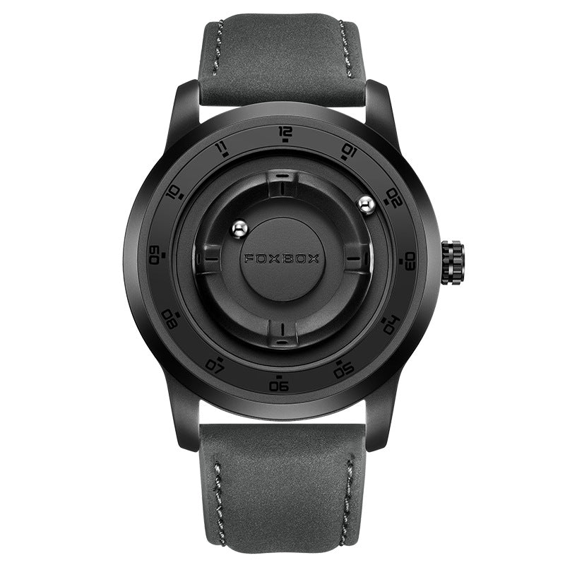 LIGE Roman Numeral Men's Multi-Function Quartz Watch with Leather Strap - Neon North Clothing