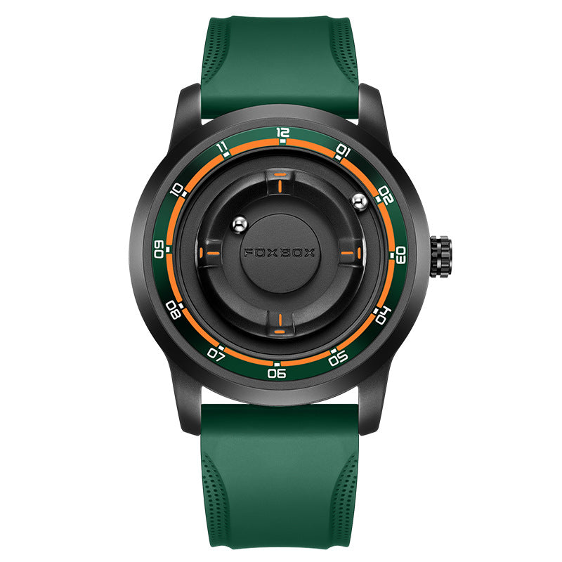 LIGE Roman Numeral Men's Multi-Function Quartz Watch with Leather Strap - Neon North Clothing