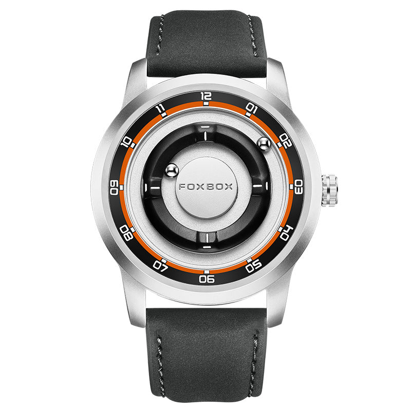 LIGE Roman Numeral Men's Multi-Function Quartz Watch with Leather Strap - Neon North Clothing