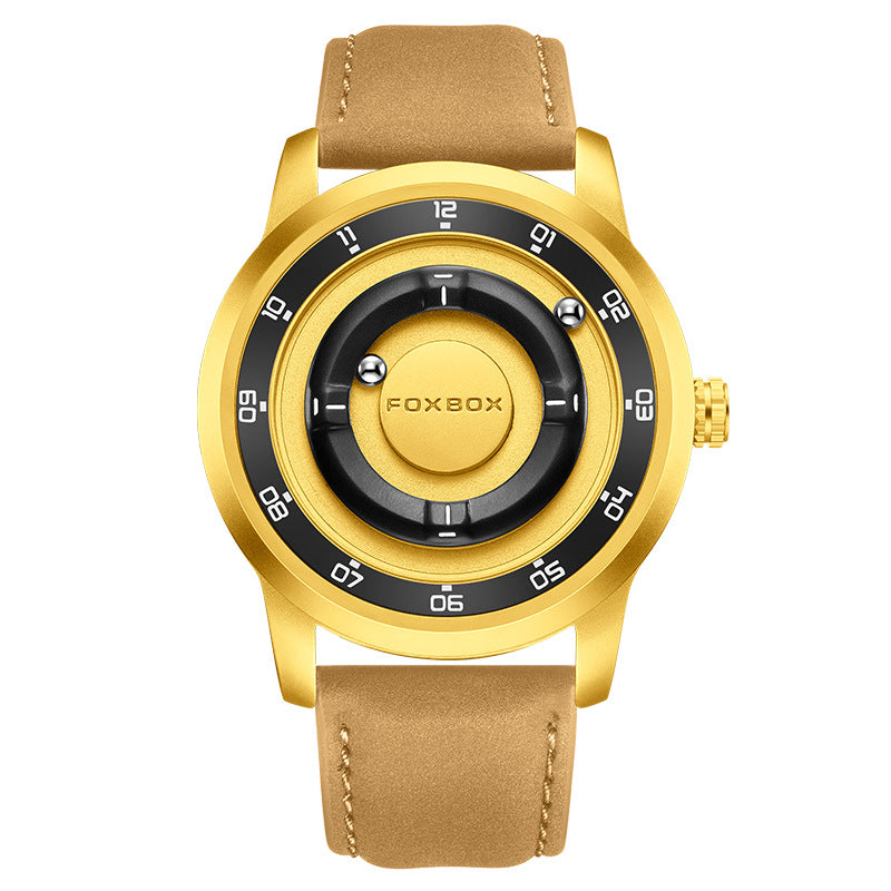 LIGE Roman Numeral Men's Multi-Function Quartz Watch with Leather Strap - Neon North Clothing