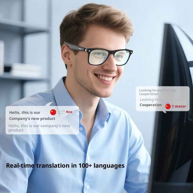 New Smart Bluetooth Glasses for Wireless Real-Time Translation with AI