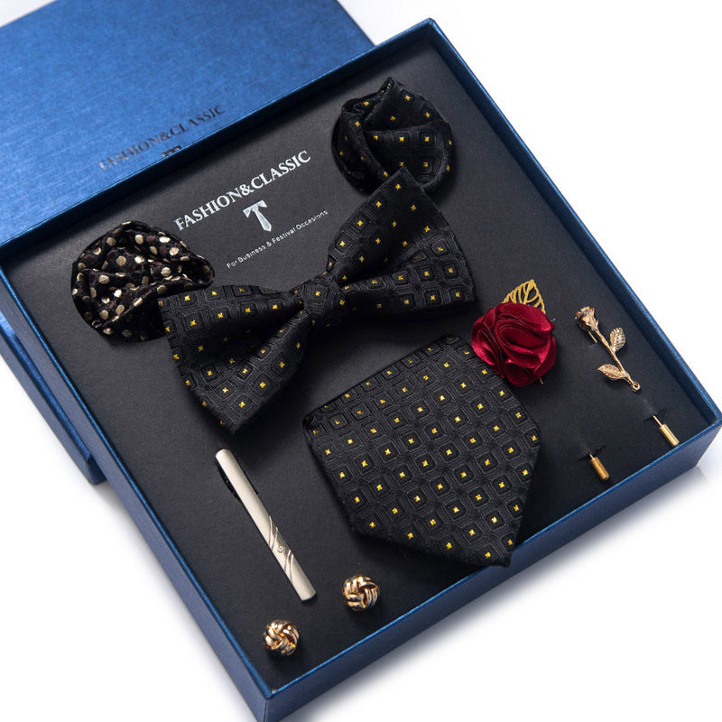 Tie 8-Piece Bow Tie and Necktie Set for Men