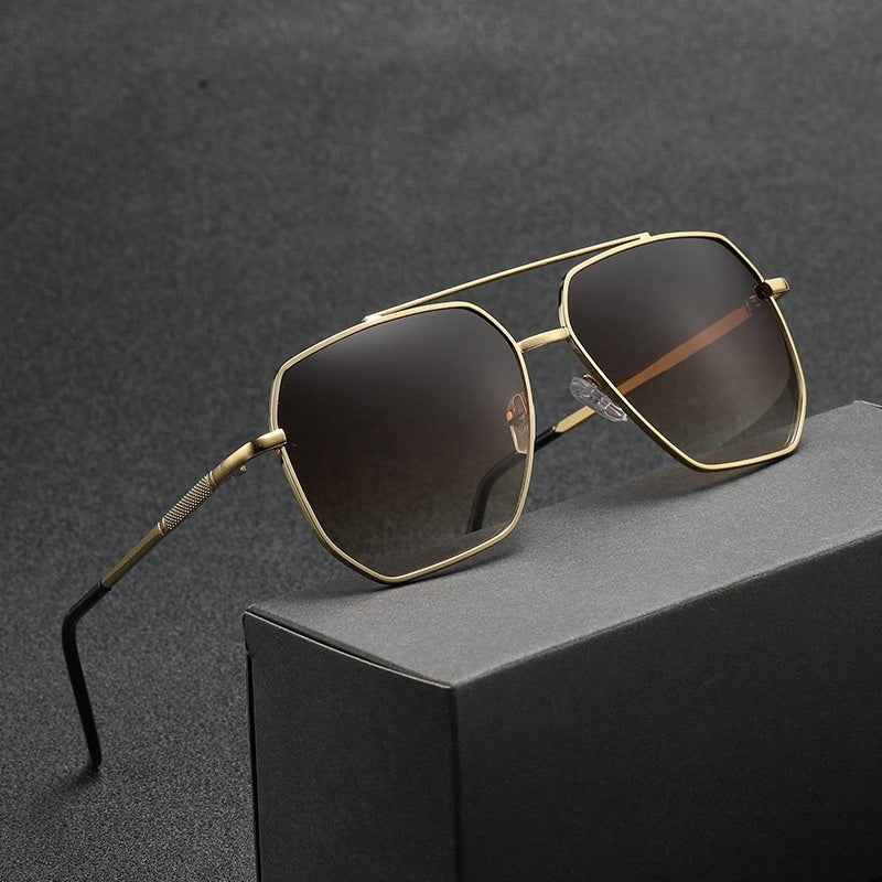 New Stylish Dual-bridge Sunglasses For Men Retro Design