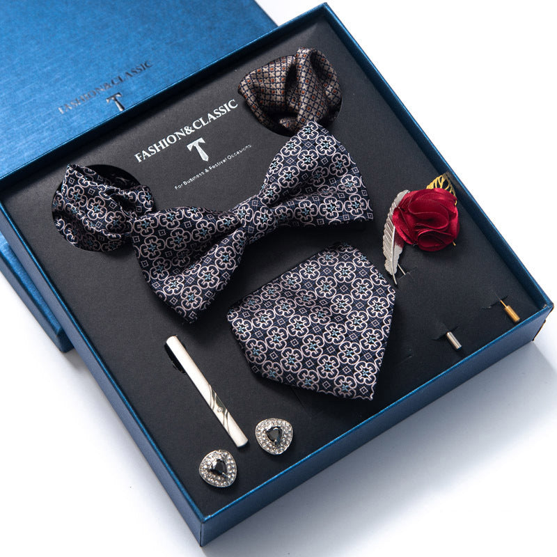 Tie 8-Piece Bow Tie and Necktie Set for Men
