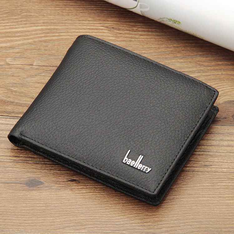 Genuine Leather Coin Purse for Men - Two-Fold Short Design