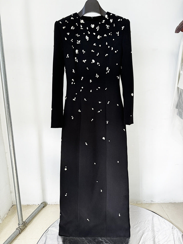 Elegant Long-Sleeve Maxi Dress for Timeless Sophistication and Style - Neon North Clothing