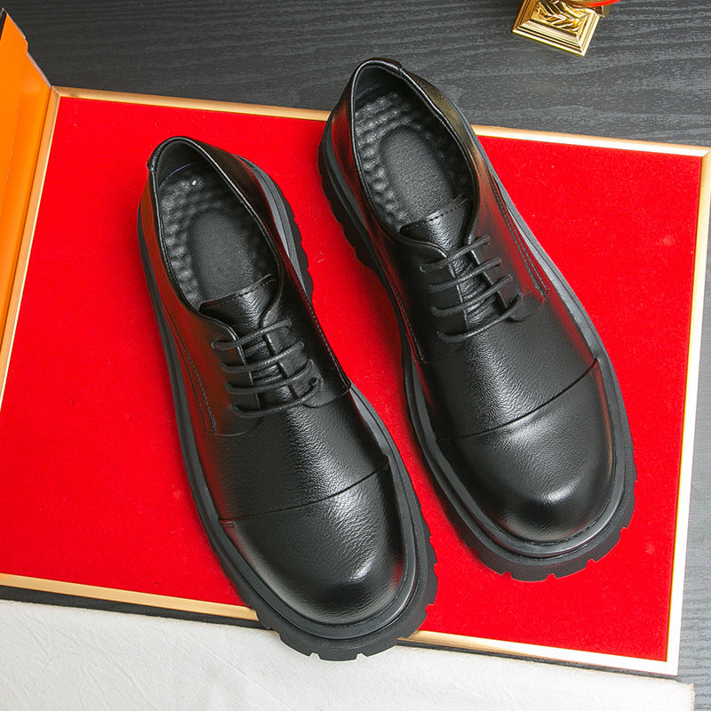 Business Formal British Style Height-Increasing Leather Shoes for Elevation