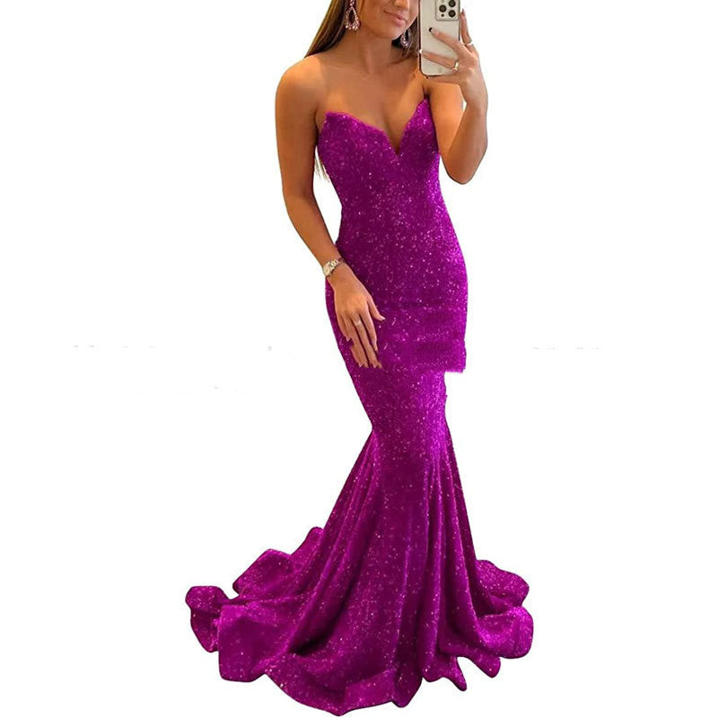 Sequin Evening Dresses For Women Formal Sexy Long Prom Party Gown - Neon North Clothing