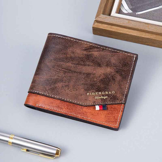 Two-fold Retro Fashion Wallet for Stylish Minimalists