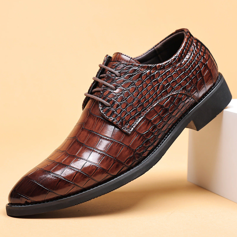 Fish Grain Leather Shoes in British Style