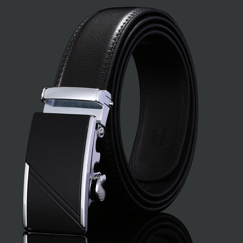 Mens Leather Belt Automatic Buckle - Genuine Leather for Comfort and Style - Neon North Clothing