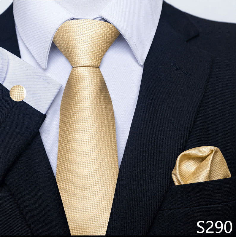 Men's Formal Wear Tie Set with Creative All-Match Scarf and Cuff Buckle - Neon North Clothing