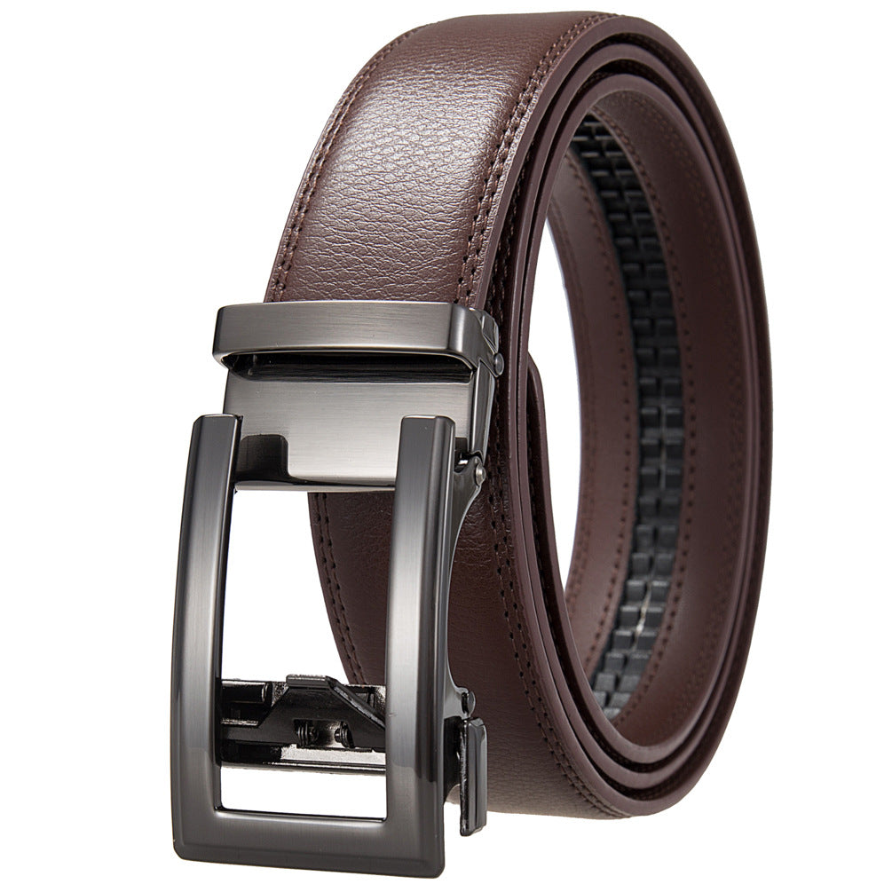 Antique Cowhide Leather Belt for Men - Casual Business Comfort Click Belt