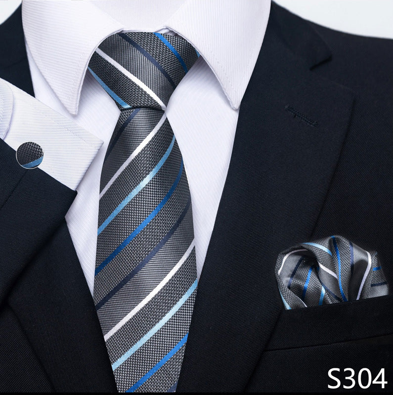 Men's Formal Wear Tie Set with Creative All-Match Scarf and Cuff Buckle - Neon North Clothing