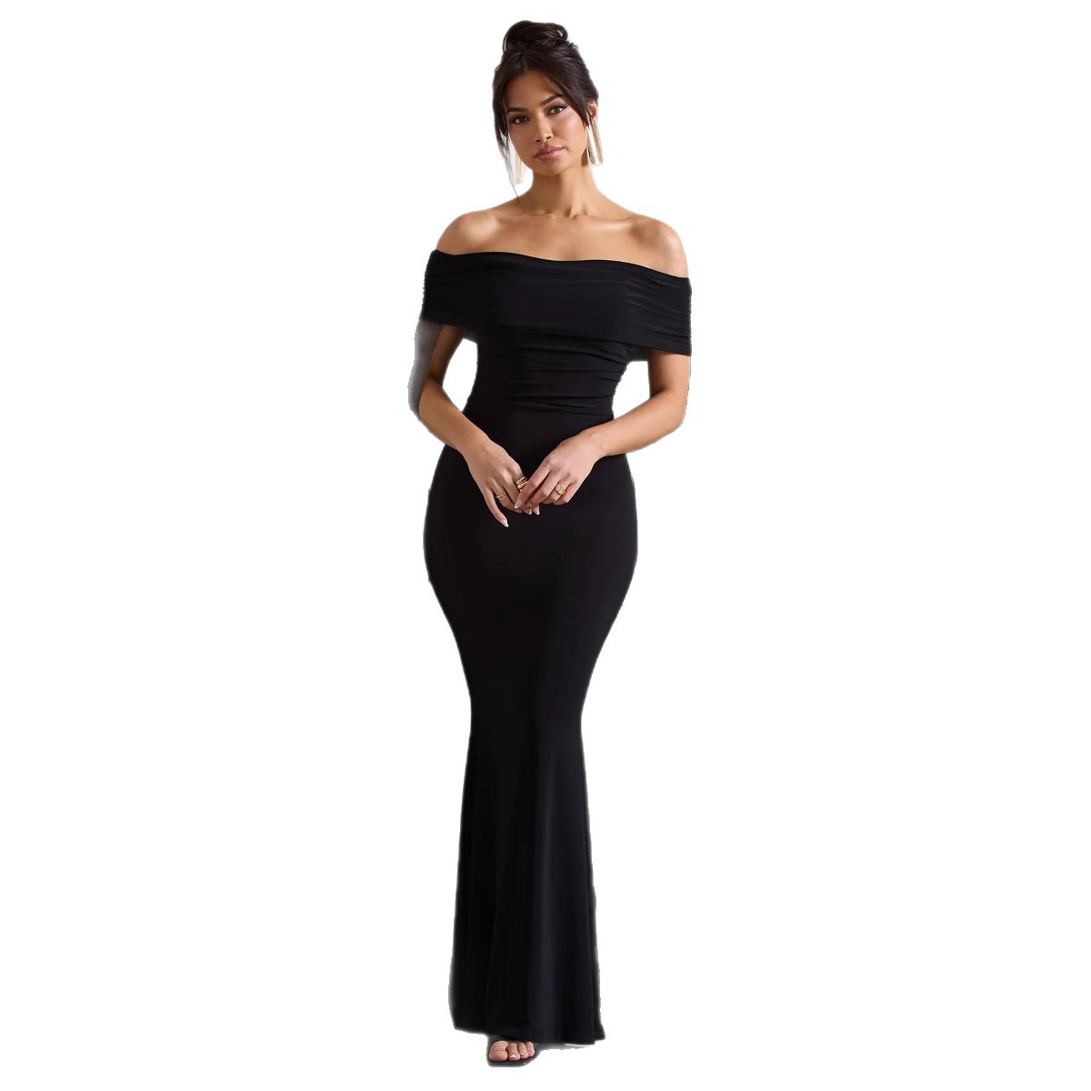 Elegant and Fashionable Off-Shoulder Pleated Dress for Women - Perfect Off-Shoulder Pleated Dress - Neon North Clothing