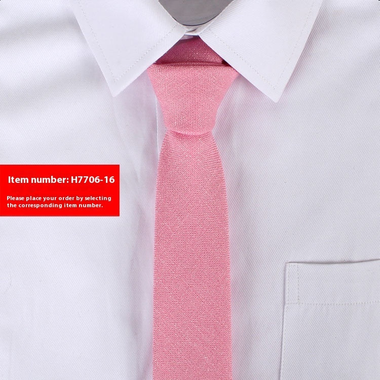 Solid Color Monochrome Narrow Cotton Tie Only - Neon North Clothing