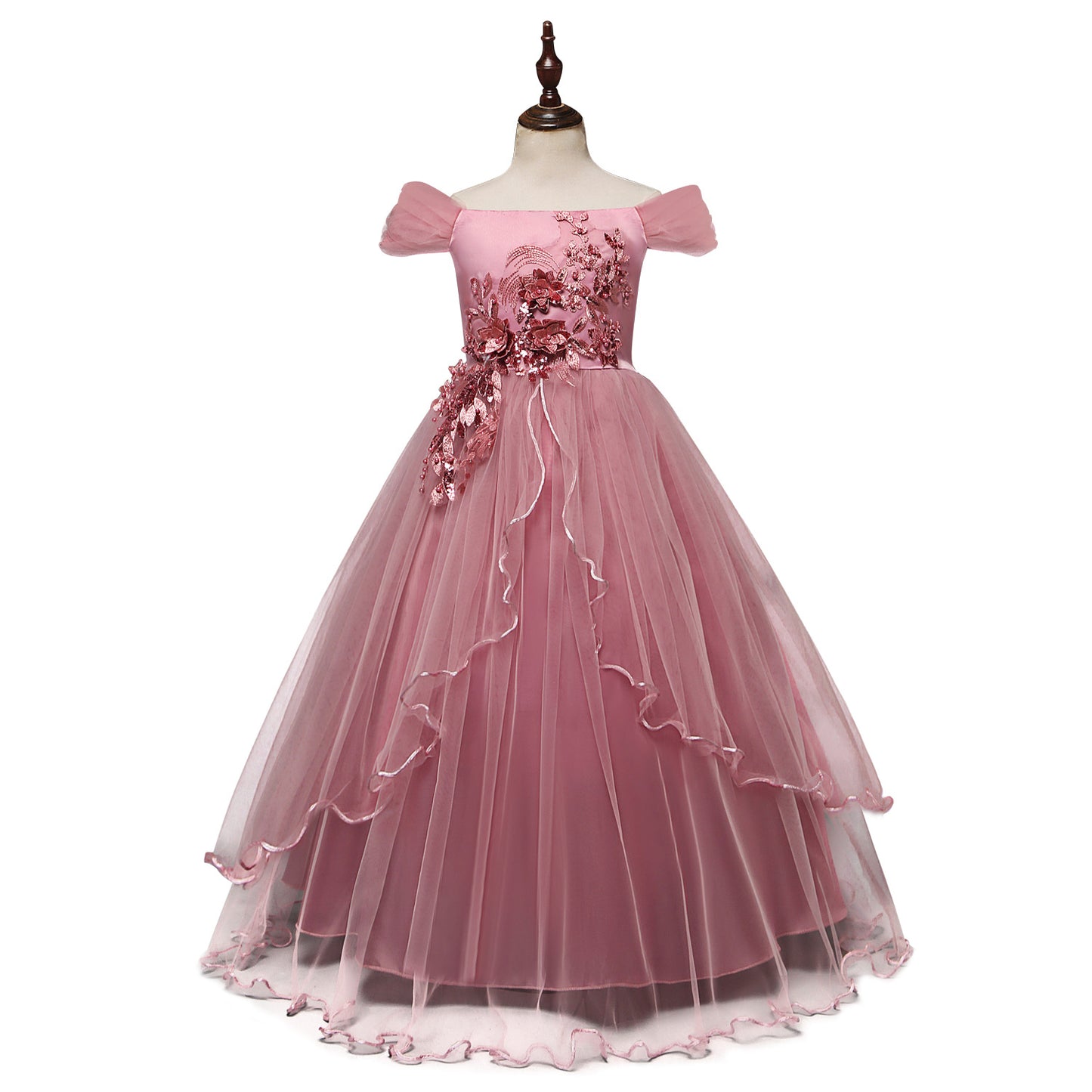 One-shoulder Flower Dress for Princesses
