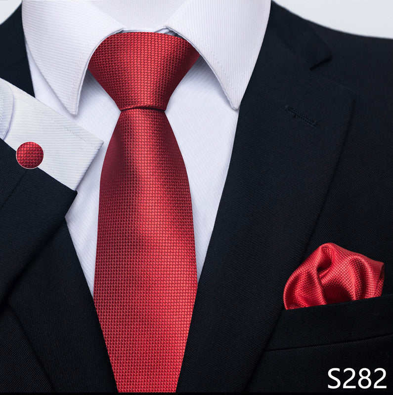 Men's Formal Wear Tie Set with Creative All-Match Scarf and Cuff Buckle - Neon North Clothing