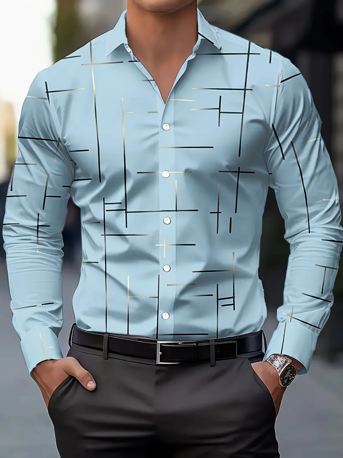 Men's Printed Casual Shirt - Regular Fit with Patterned Design