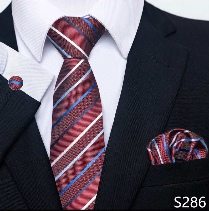 Men's Formal Wear Tie Set with Creative All-Match Scarf and Cuff Buckle - Neon North Clothing