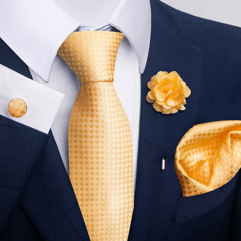 Men's Tie and Pocket Square Set with Pin - 2 Piece Suit Combo - Neon North Clothing