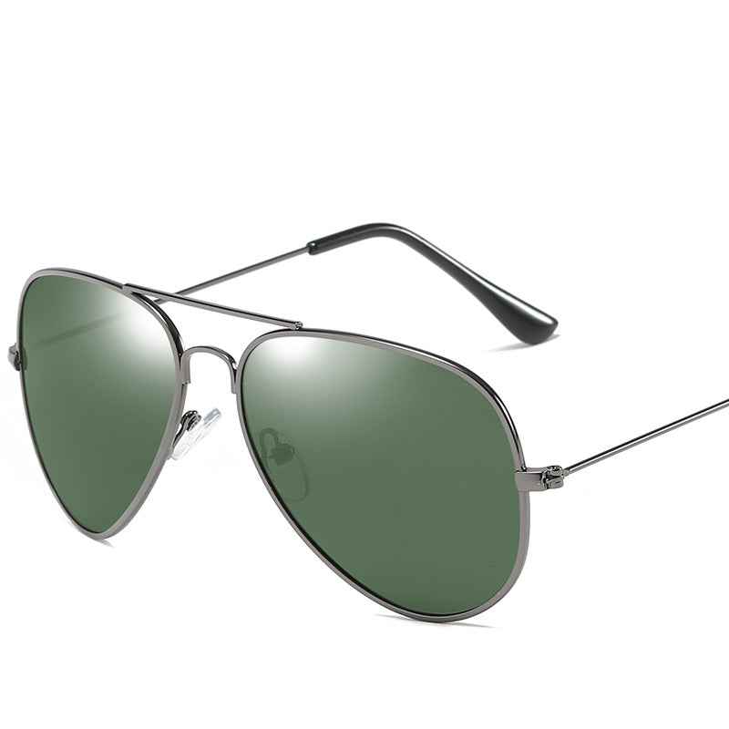 Polarized Sunglasses for Men and Women - Double Beam Glasses with Metal Toad Mirror