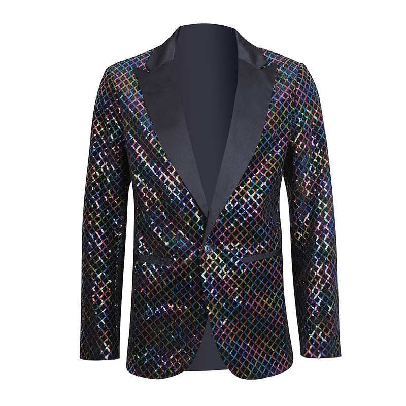 Men's Sequin Bead Suit Jacket